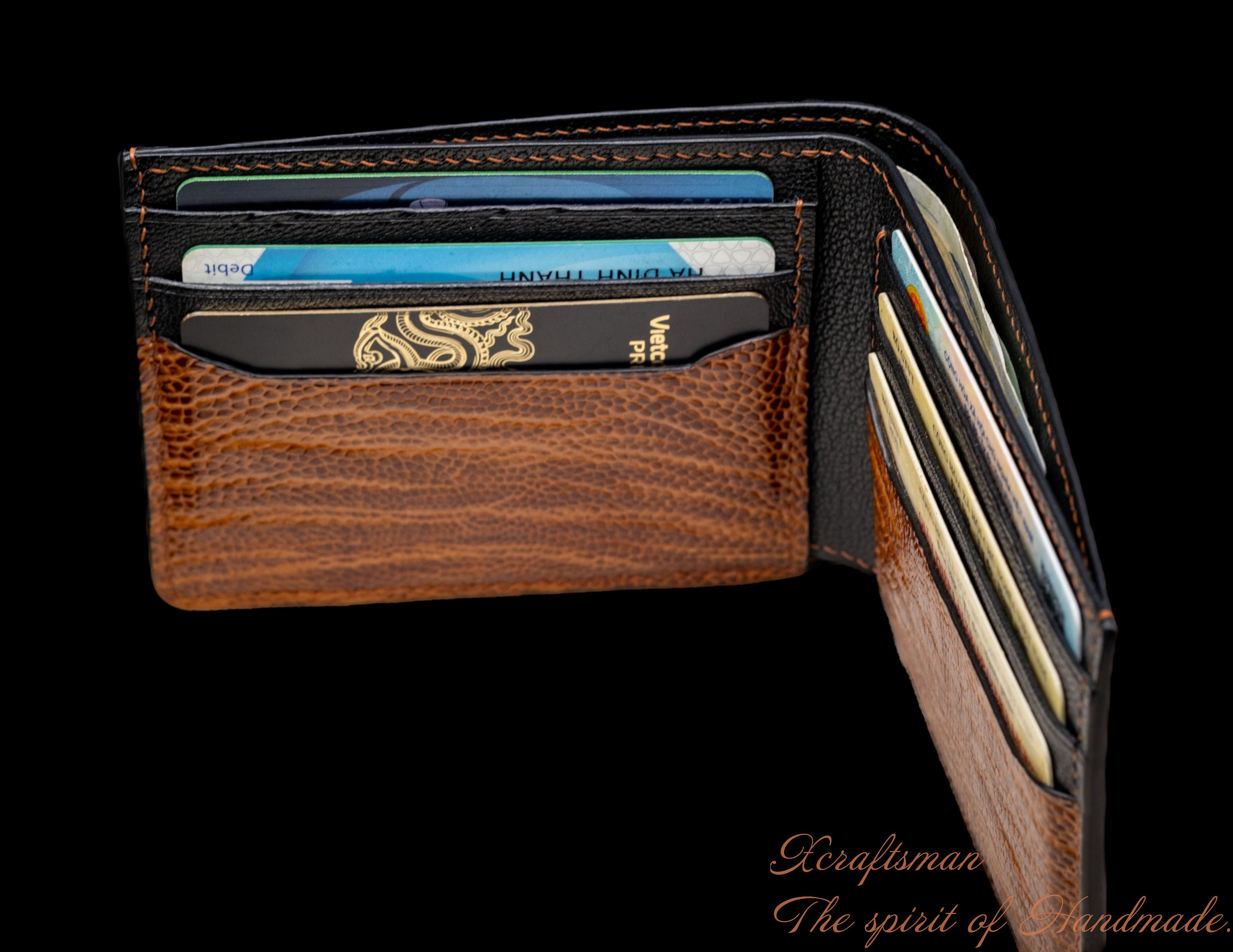 Buy Custom Made Exotic Leather Card Wallets, made to order from Saxon  Leather art