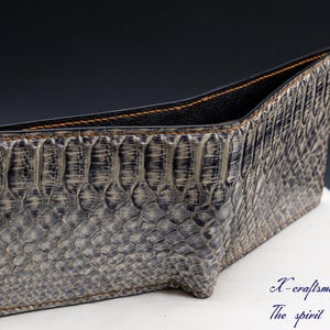 Cartera plegable de lujo para hombre - Pitón exótico hecha a mano, diseñador a medida, cartera clásica de alta gama - Regalo único para él