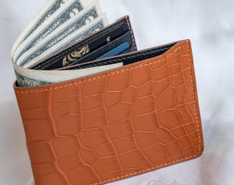 Cartera de Piel de Caimán – Cartera de Piel Exótica Hecha a Mano, diseño original.