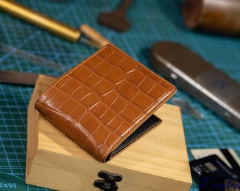 Mens Alligator Wallet | Luxury Mens Wallet Handmade To Order | Bespoke Exotic Skin Bifold Wallet