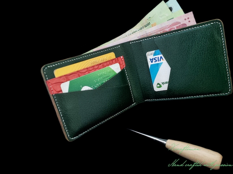 Mens Bifold Wallet Green Alligator Wallet for Men Handmade Etsy