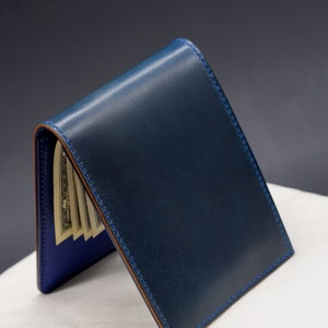 Bespoke money clip wallet, handmade from shell cordovan leather, luxury wallet for men, handmade to order, an idea of gift for him.