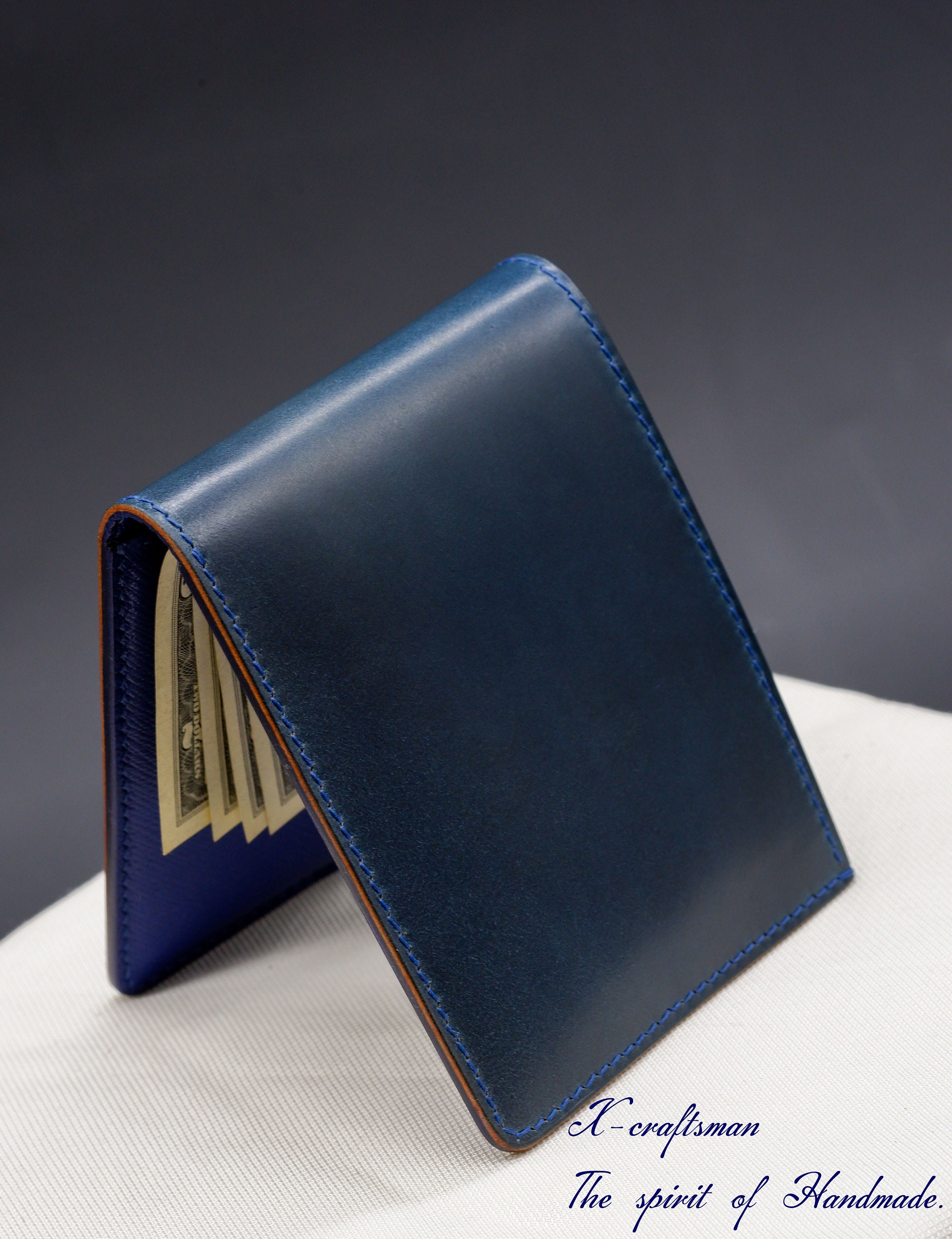 Small Luxury Men's Designer Leather Wallets for Men Blue