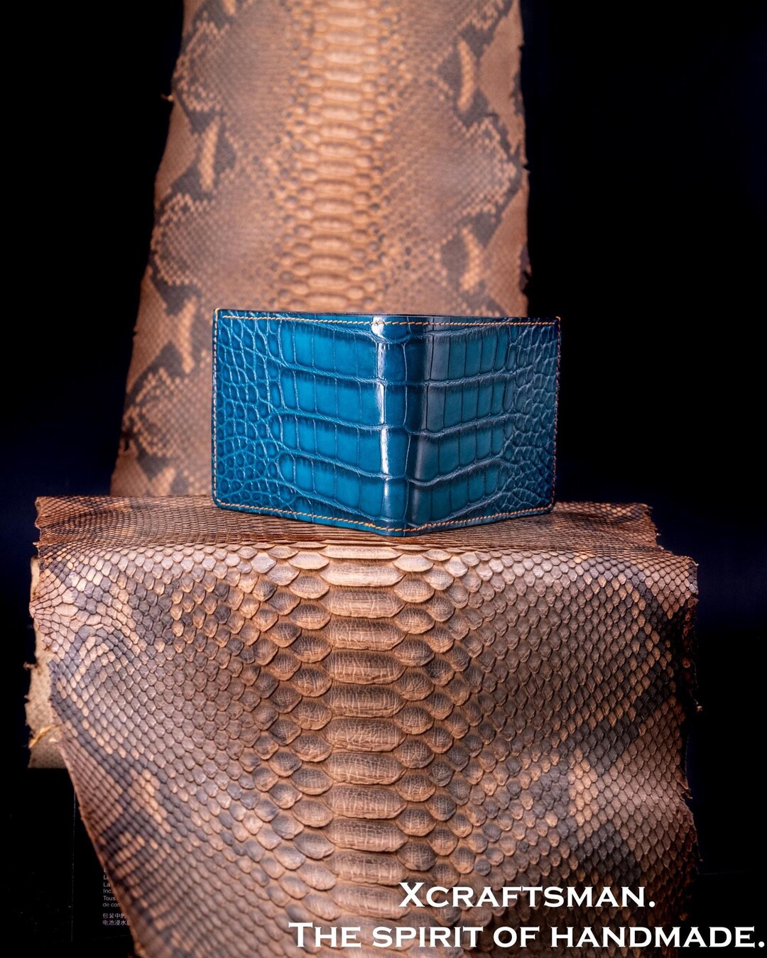 Alligator Wallet With Genuine Python Leather Interior, Bespoke Wallet ...