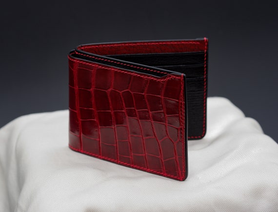 Men's Money Clip Glossy Alligator Wallet, the Most Exlusive Money