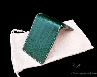 green crocodile wallet