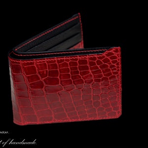 Cartera de cocodrilo para hombres, cartera de lujo hecha a mano para hombres, cartera de cuero de cocodrilo genuino, hecha a mano a pedido, cartera a medida para hombre.