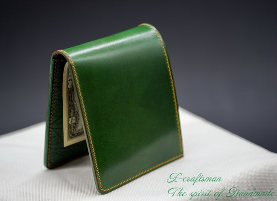 ブランド通販サイトをすべて Green Shell Cordovan Money Clip Wallet, Minimalist 小物