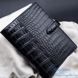 Business portfolio. Alligator leather padfolio, professional business organizer, handmade to order.Legal pad holder. image 1