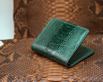 Ostrich Leather Card Holder, Luxury Slim Wallet, Handmade Exotic Leather Minimalist Wallet, Front Pocket Wallet