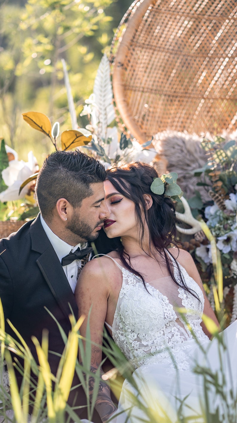 Eucalyptus half crown White 3/4 floral crown succulent flower headband bridal hairpiece image 6