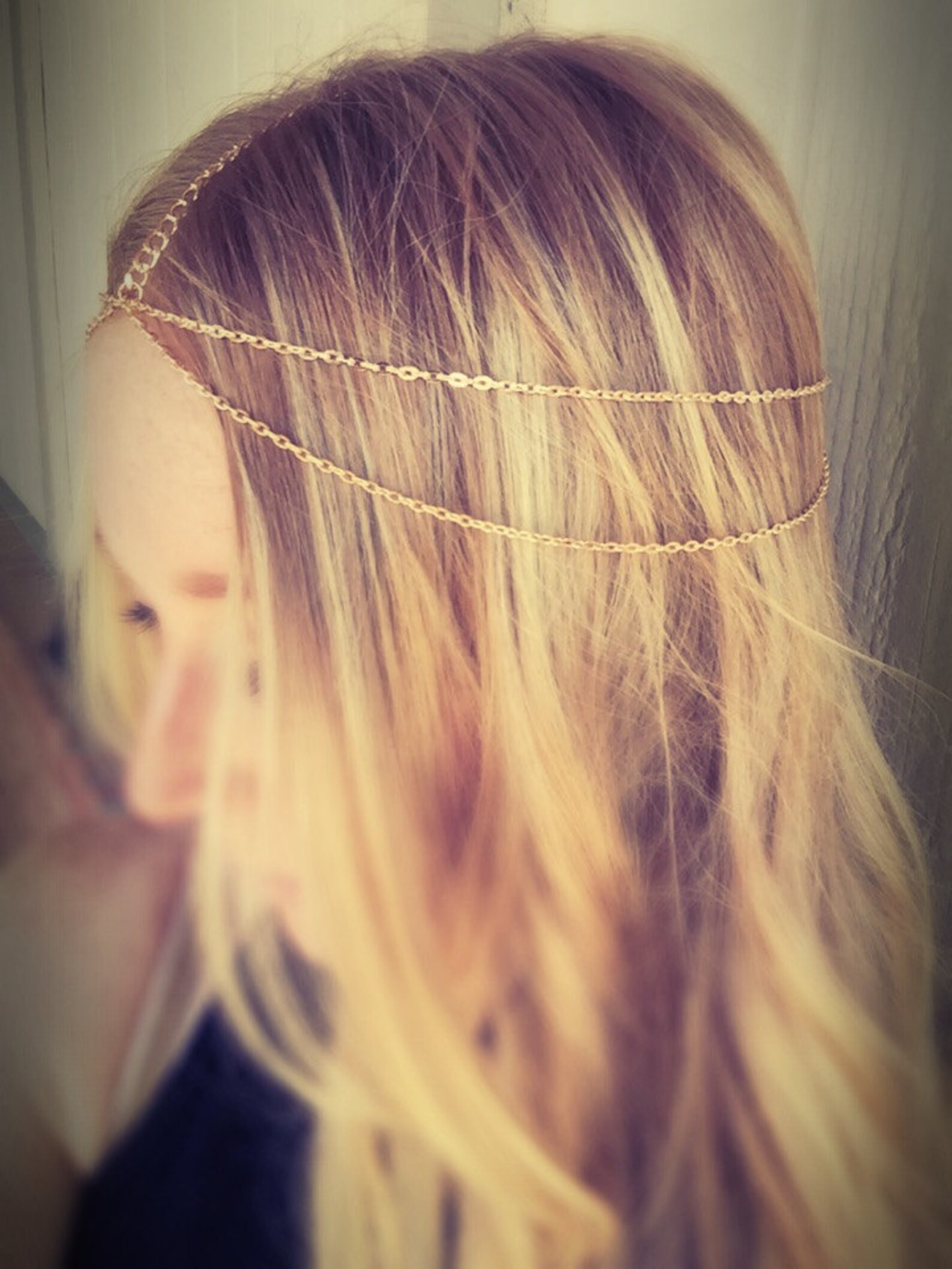 Boho Hair Chain Jewelry Gold Head Chain Festival Hair Etsy