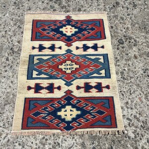 Small Turkish Rug, 1.10x2.6 ft, Vintage Rug, Area Rug, Salon Rug, Rugs, Organic Rug, Oushak Rug, Anatolian Rug,