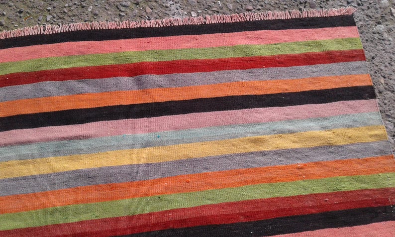 bohemian kilim rug,vintage kilim rug,Anatolian Turkish rug,Kelim rug Turkish kilim rug Turkish Kilim 6/'5x 7/'1ft kilim Rug