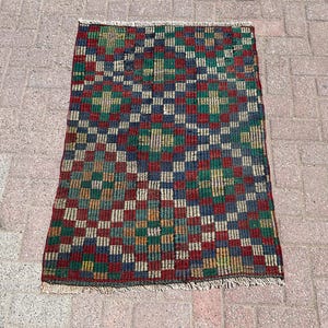 Small Kilim red Rugs for living room, Kelim Teppich, Handmade Rug, Vintage rug, Area Rug, bohemian rug, kilim rug, 2&#39;8” x 3’7” ft