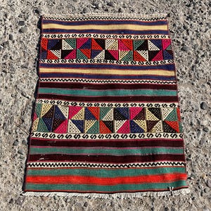 2 x 3 Fuß kleiner türkischer Kelim Teppich - Boho Kelim Teppich - Vintage Kelim Teppich - Anatolischer türkischer Teppich - Fußmatte