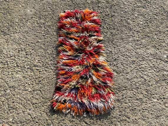 Shaggy area rugs, small carpets rugs, Kilim carpet, 1’7”x 4'6" ft, rugs for living room, bedroom rugs