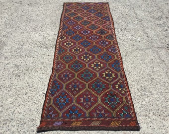 Läufer, Kelim Teppich, Kelim Teppich, 100cm x 300cm,