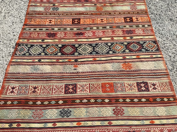Kilim red Rugs for living room, Kelim Teppich, Handmade Rug, Vintage rug, Area Rug, bohemian rug, kilim rug, 5'4” x 8’7” ft, Tapis,