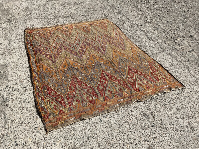 Kelim Teppich, Tapete Kilim Grande, Tapis Kilim, 5'10"x7'7" ft, Tapete para sala de estar, tapete de quarto, imagem 10