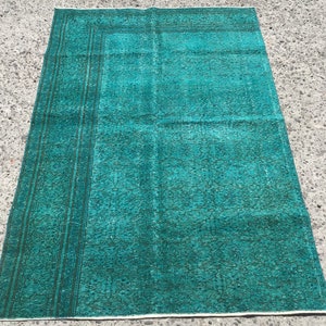 Area Rug, Rugs for living room, 3.11 x 5.9 ft, Vintage Rug, Blue Rugs
