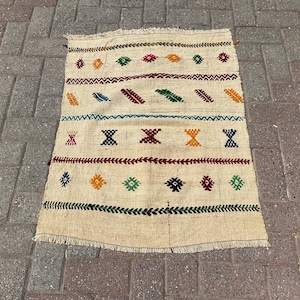 2 x 3 Fuß kleiner türkischer Kelim Teppich - Boho Kelim Teppich - Vintage Kelim Teppich - Anatolischer türkischer Teppich