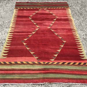 5x8 rug, Area rug, floor vintage kilim rug, Turkish rug, Kelim Teppich, 4&#39;10&quot;x 8&#39;2&quot;ft,