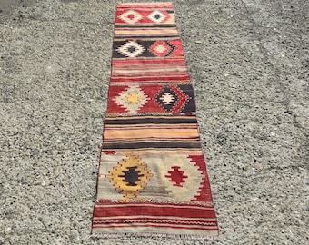 Rugs for living room, Kilim rug runner, Vintage Kilim, Turkish Rugs, Area Kilim, boho kilim, 2'3" x 9'3" ft, Kelim teppich, Runner kilim,