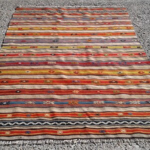 5x7 Handmade Turkish kilim Area rug -  Rugs for living room, 5&#39;1&quot;x 7&#39;10&quot;ft , kilim Rug carpet