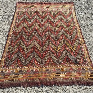 4x6 Turkish kilim rug, bohemian kilim rug, vintage kilim rug, Anatolian Turkish rug, Kelim 4&#39;2&quot;x 5&#39;9&quot;ft