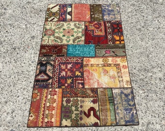 Area small doormat Patchwork rug for hallway, wool rugs, rugs runner, rug for livingroom,