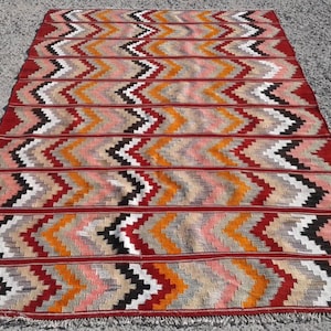 Handmade AREA Turkish kilim rug 6x9 - Rugs for Bedroom
