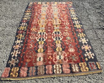 200x270 Kelim Teppiche für Wohnzimmer, Handgefertigter Schlafzimmer Teppich, Boho Kelim Teppich