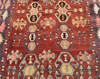 6x11 Area kilim rug, boho rug, turkish kilim rug, Kelim teppich, Large Turkish Kilim