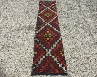 kilim rug Runner | Vintage Kilim Runner | Carpet Runner | boho rugs | 2' x 9'3” ft | Rugs for living room | Tapis | Kelim Teppich |