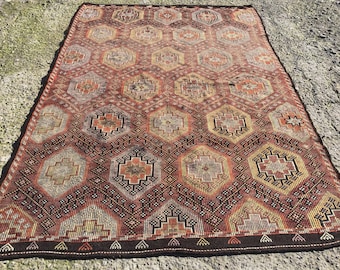 Area rugs 6x9 - Kelim Teppich, Turkish kilim rug, bohemian kilim rug, 6'6" x 9'10" ft, Rugs for living room,