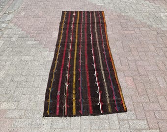 3x8 ft kilim rug runner, vintage kilim Anatolia Turkish, Kelim teppich, Rugs for hallway, kitchen carpets, living room rugs