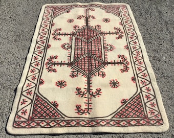 Turkish Area Filt kelim matta, ullmatta, vintage kelim matta, matta för sovrum, stor matta, teppich Kelim, 4'10"x7'3" ft, matta för vardagsrum, matta,