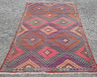 200x300 türkischer Kelim Teppich, Vintage Kelim, Anatolien Türkischer Kelim Teppich, Kelim Teppich, Tapis, Kilim, 160x230cm