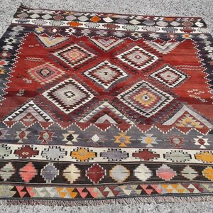 5x7 Handmade Medium Kilim Rugs for living room - Handwoven kilim Area carpet