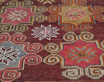 8x10 Area kilim Rug - Red Floor kilim - Vintage Turkish rug - living room kilim rug - rugs for bedroom