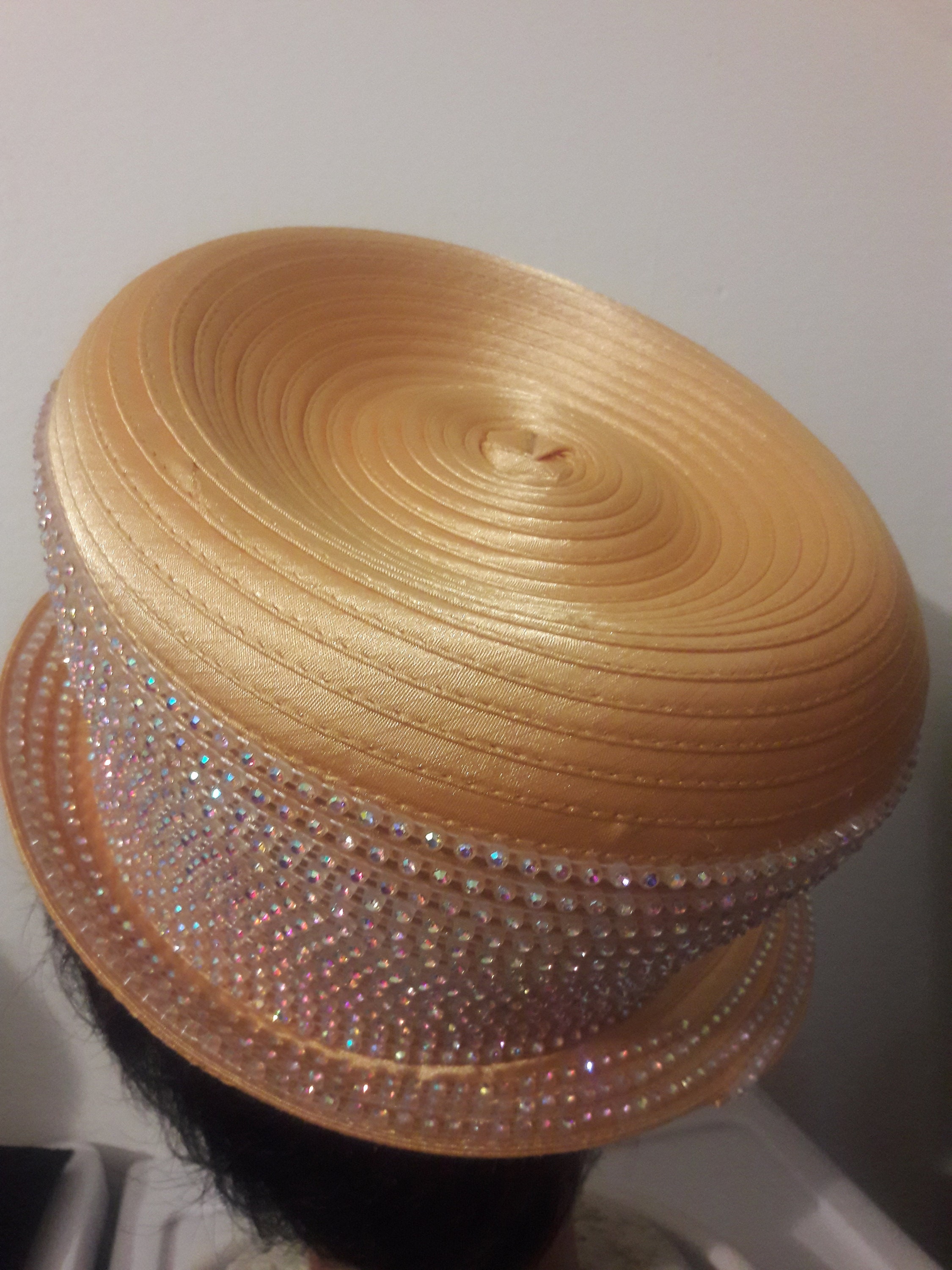 Gold church hat medium brim women fancy all year side brim Etsy
