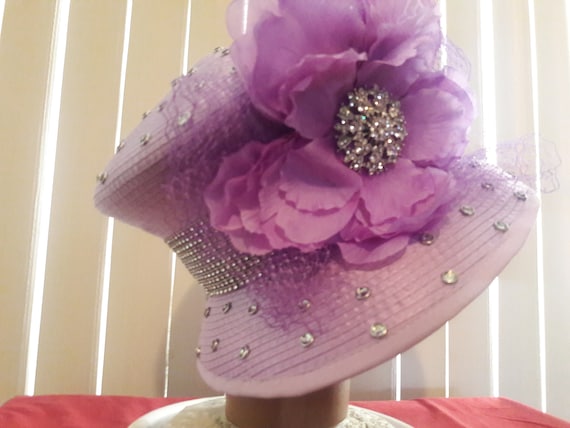Purple Church Hat Year Round Side Brim 