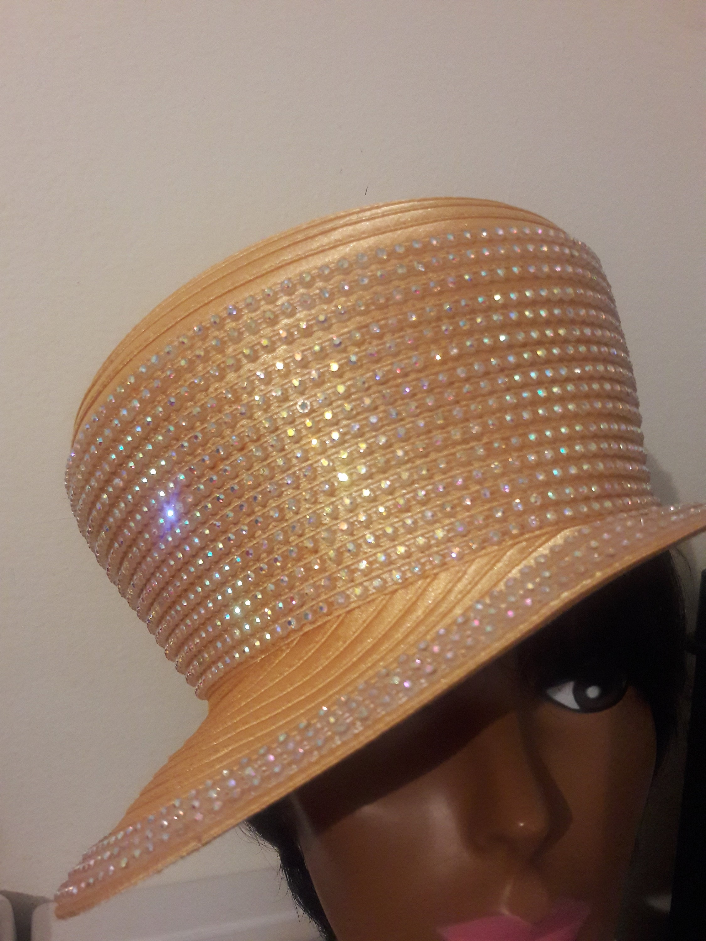 Rhinestone Trimmed Cloche Hat - Etsy display picture 1