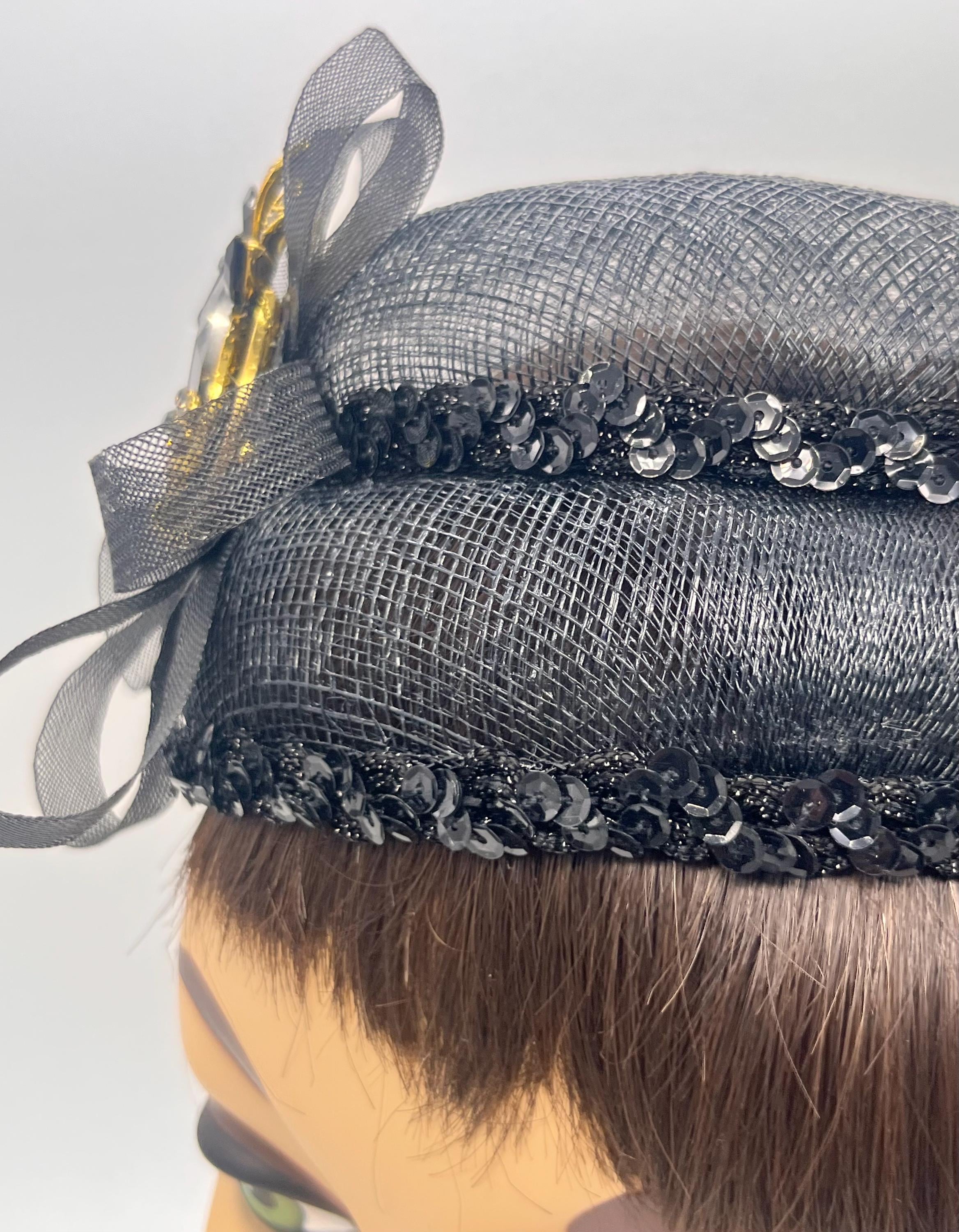 Black Sequin Church Hat - Etsy display picture 1