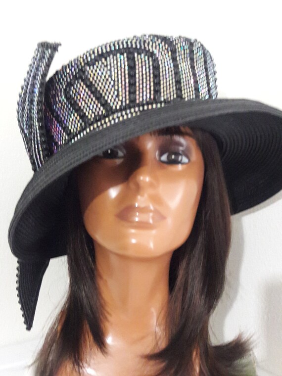 church hats with rhinestones
