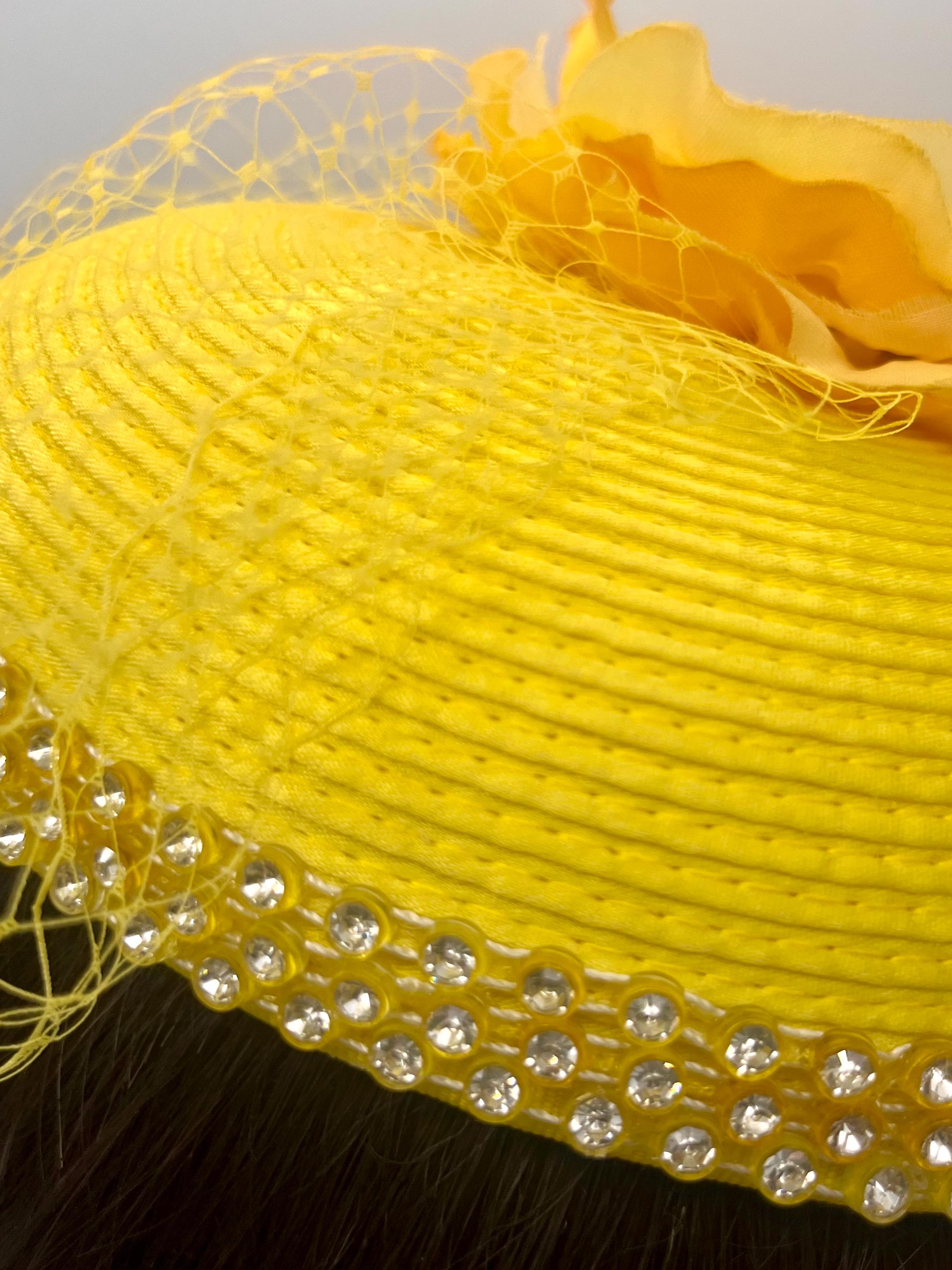 Very Pretty Yellow Sequin Embellished Church Hat Yellow Church Hats - Etsy main image 3