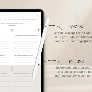 Digital Gratitude Journal | 5-Minute Daily Morning and Night Routine for iPad, GoodNotes | Mindfulness, Wellness and Manifestation Planner image 3
