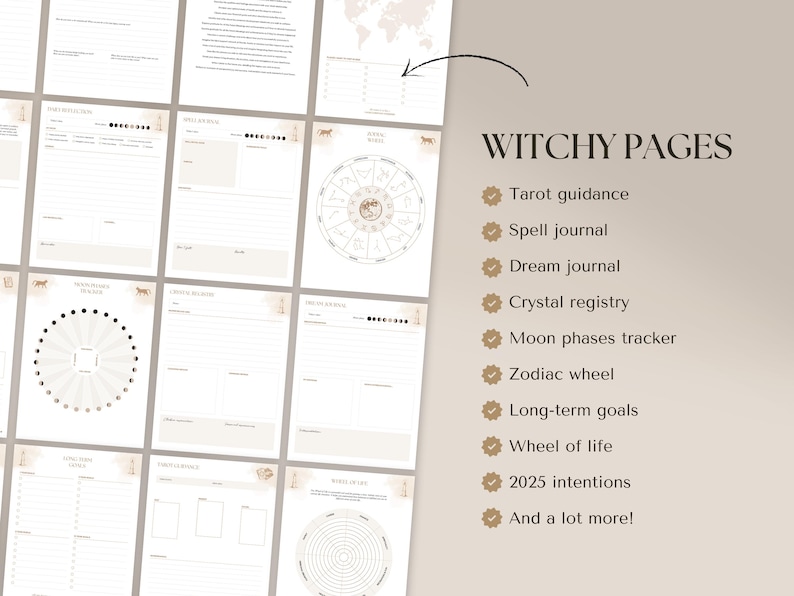 2026 Witchy Planner: Astrology, Tarot Journal, Moon Calendar (Printable Calendar 2026 PDF) image 9