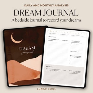 Digital Dream Journal | Daily Journaling Interpretation and Analysis | Dream book guide for iPad, GoodNotes | Shadow Work